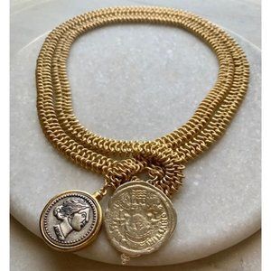 Bittersweet Designs Silver Coin Lariat Necklace